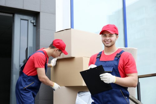 Packing and transporting office furniture and equipment during a Tooting move
