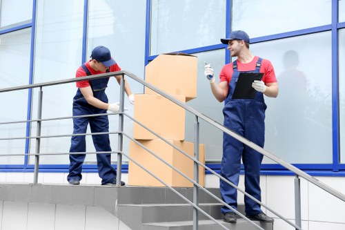 Removal team preparing a move in Tooting with careful handling