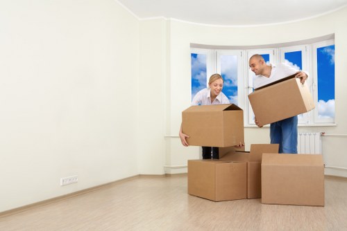 Customer reviewing booking details for a house move