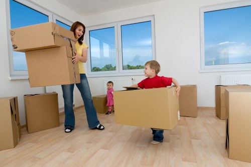 Moving team transporting items from a Tooting property