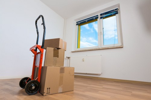 Packed moving van ready for a local Tooting house move